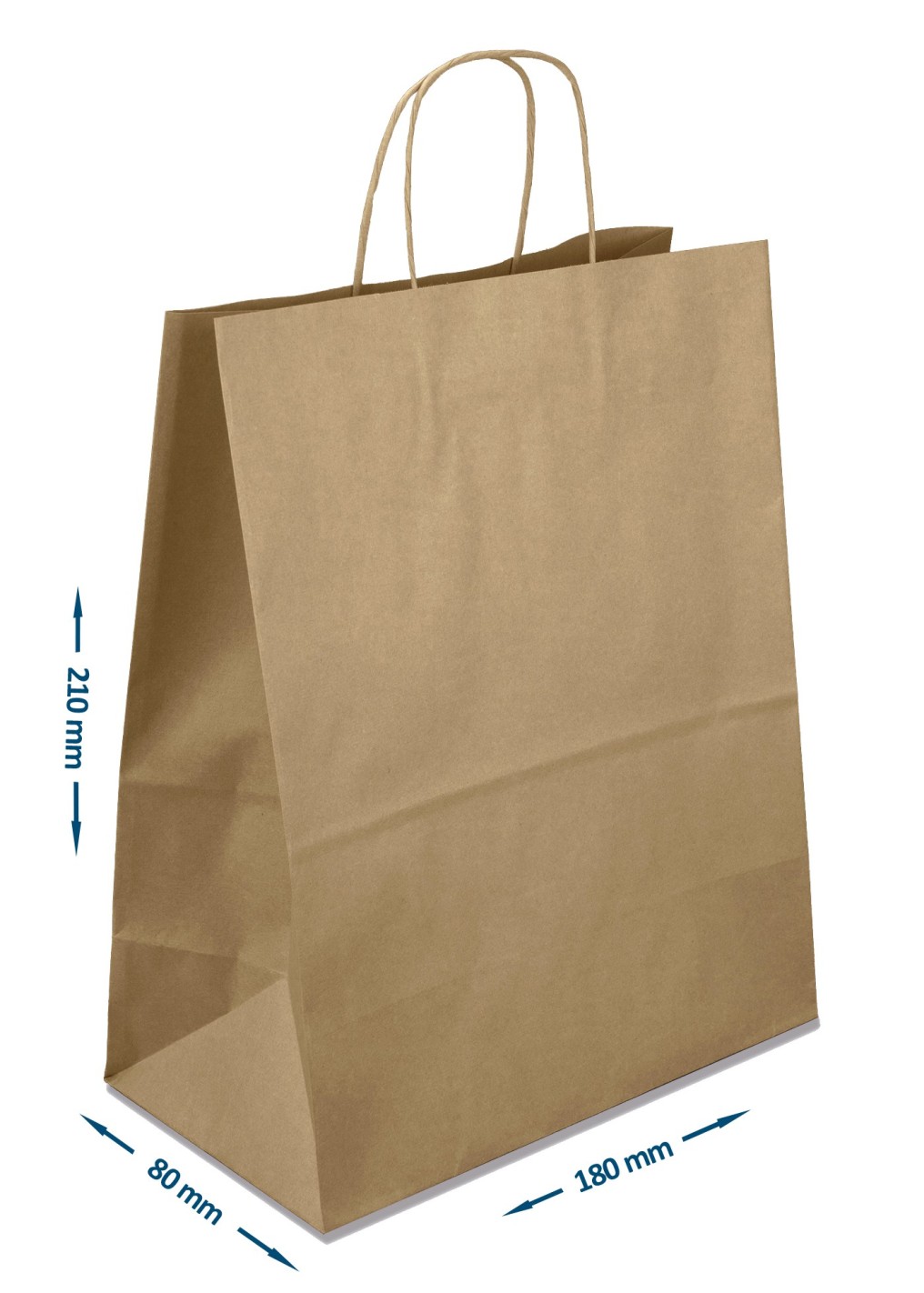 Torba Eko Kraft brązowa 180x80x210mm 400szt.