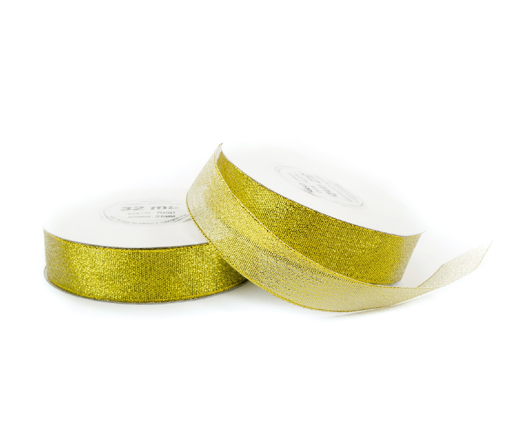 25mm WB7050 Wstążka brokatowa złota 32mb 25mm WB7050 Wstążka brokatowa złota 32mb