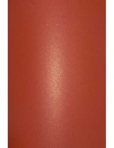 Papier ozdobny metalizowany Aster Metallic 280g Ruby Gold czerwony ze złotymi drobinkami 72x100cm