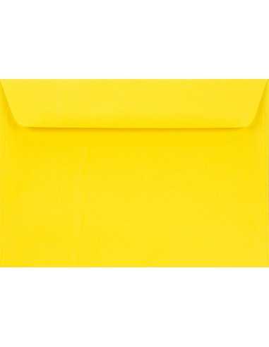 Koperta ozdobna gładka kolorowa C6 11,4x16,2 HK Burano Giallo Zolfo żółta 90g