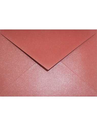 Koperta ozdobna perłowa metalizowana C6 11,4x16,2 NK Aster Metallic Ruby czerwona 120g