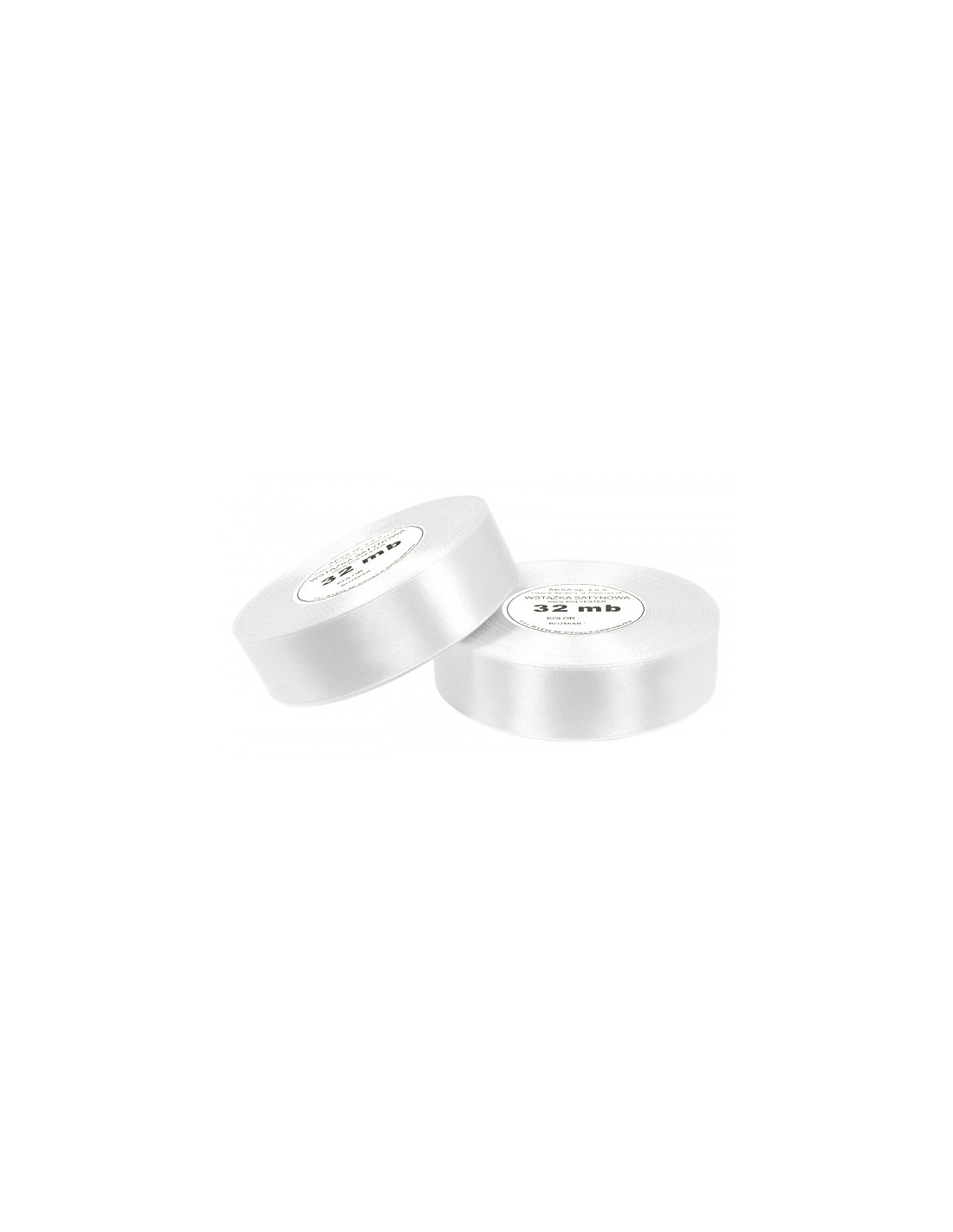25mm WS8002 Wstążka satynowa biała 32mb