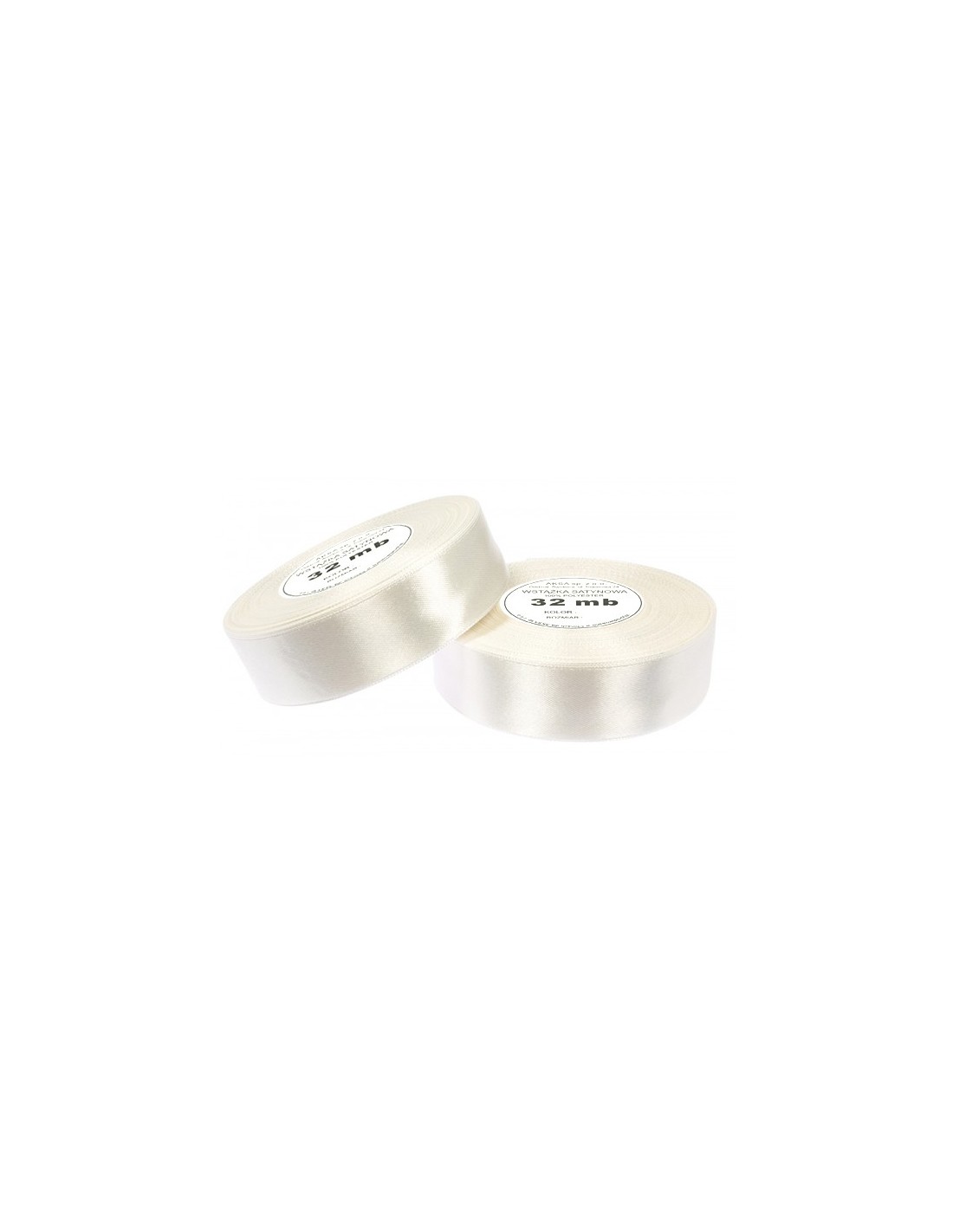 25mm WS8003 Wstążka satynowa jasna ecru 32mb