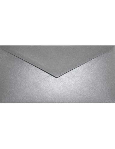 Koperta ozdobna perłowa metalizowana DL 11x22 NK Aster Metallic Grey szara 120g