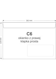 Koperta listowa C6 SK biała OKP 1000szt.