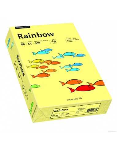 Papier ozdobny gładki kolorowy Rainbow 160g R12 jasny żółty pak. 250A4
