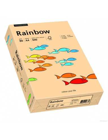 Papier ozdobny gładki kolorowy Rainbow 160g R40 łososiowy pak. 250A4