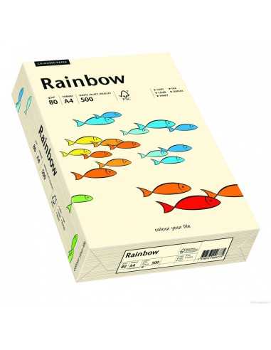 Papier ozdobny gładki kolorowy Rainbow 80g R03 kremowy pak. 500A4
