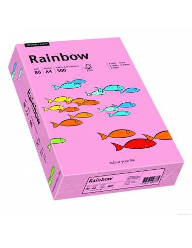 Papier ozdobny gładki kolorowy Rainbow 80g R55 różowy pak. 500A4