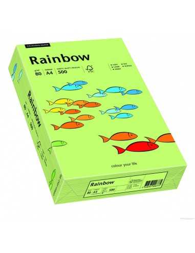 Papier ozdobny gładki kolorowy Rainbow 80g R74 jasny zielony pak. 500A4