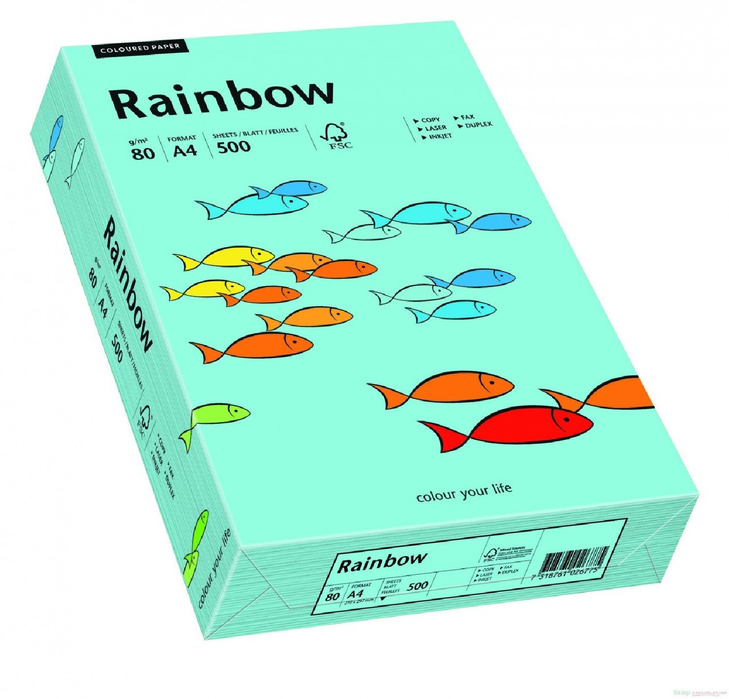 Papier Rainbow 80g R84 morski pak. 500A4 Papier Rainbow 80g R84 morski pak. 500A4