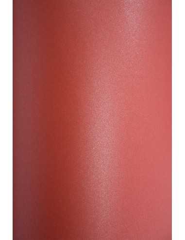 Papier ozdobny metalizowany perłowy Aster Metallic 120g Ruby czerwony pak. 10A4