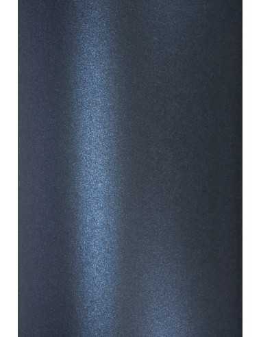 Papier ozdobny metalizowany perłowy Aster Metallic 120g Queens Blue granatowy pak. 10A4