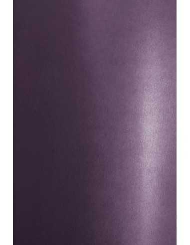 Papier ozdobny metalizowany perłowy Aster Metallic 250g Deep Purple ciemny fioletowy pak. 10A4
