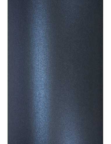 Papier ozdobny metalizowany perłowy Aster Metallic 250g Queens Blue granatowy pak. 10A4