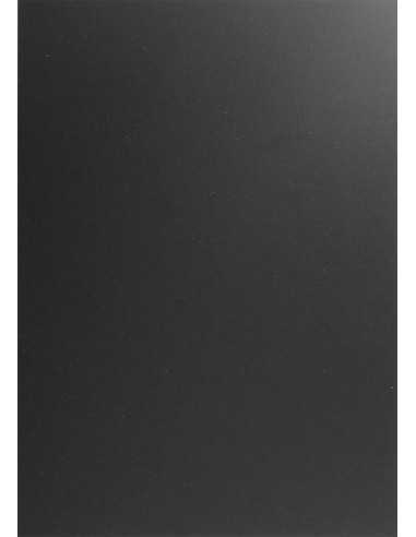 Papier ozdobny gładki kolorowy Plike 330g Black czarny pak. 10A4