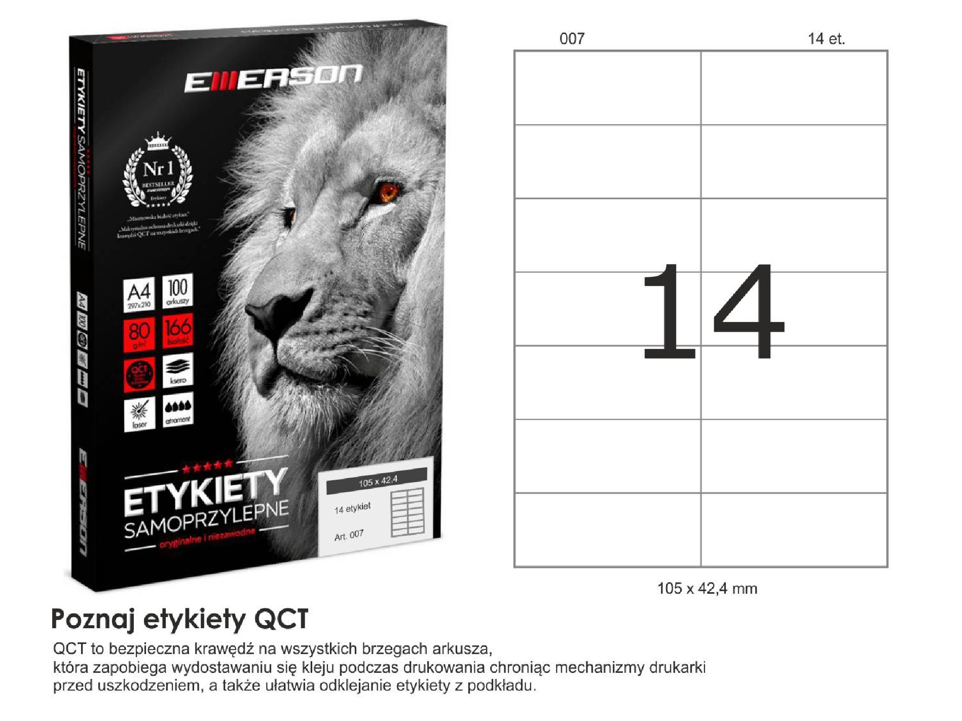 Etykiety samoprzylepne EME7 105x42,4 (14) 1000A4 Etykiety samoprzylepne EME7 105x42,4 (14) 1000A4