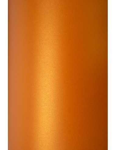 Papier ozdobny metalizowany Sirio Pearl 125g Orange Glow pakiet 10A4