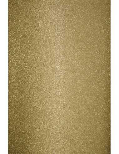 Papier ozdobny dekoracyjny kolorowy jednostronnie brokatowy samoprzylepny złoty 150g 10A4