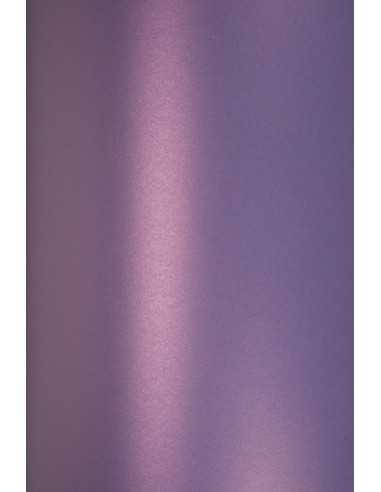 Papier ozdobny metalizowany perłowy Majestic 250g Satin Violet fioletowy pak pak. 10A5