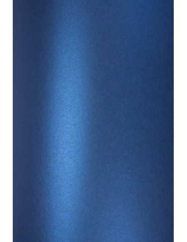 Papier ozdobny metalizowany perłowy Majestic 250g Satin Blue ciemny niebieski pak pak. 10A5