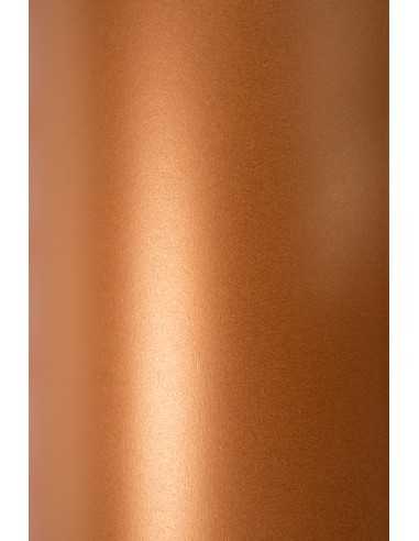 Papier ozdobny metalizowany perłowy Sirio Pearl 125g Copperplate brązowy pak. 10A5