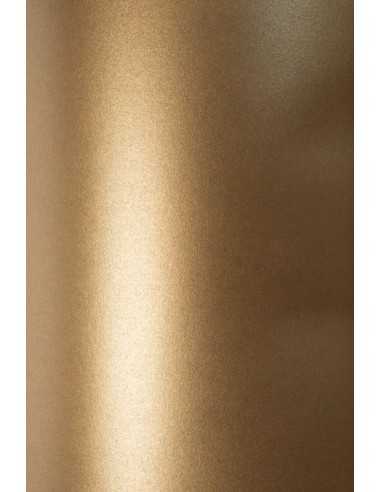 Papier ozdobny metalizowany perłowy Sirio Pearl 125g Fusion Bronze brązowy pak. 10A5