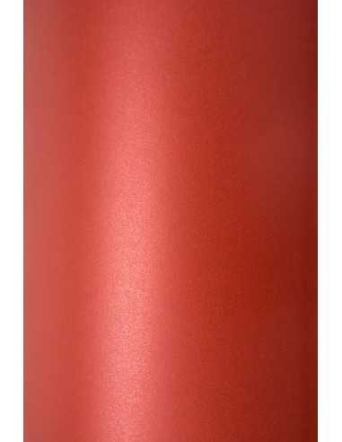Papier ozdobny metalizowany perłowy Sirio Pearl 125g Red Fever czerwony pak. 10A5