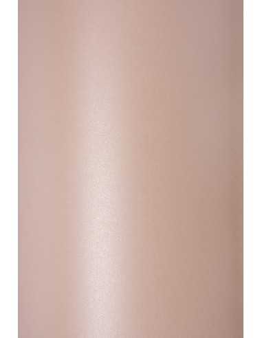 Papier ozdobny metalizowany perłowy Sirio Pearl 125g Misty Rose różowy pak. 10A5