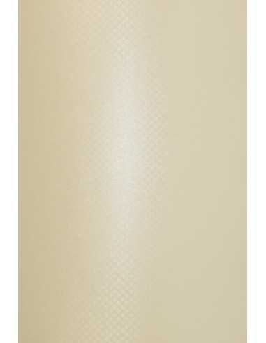 Papier ozdobny metalizowany Aster Metallic 250g Cream Dots ecru ze wzorem kropek 70x100cm