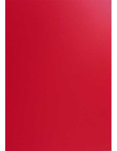 Papier ozdobny gładki kolorowy Plike 140g Red czerwony 72x102 R250