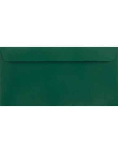 Koperta ozdobna gładka kolorowa DL 11x22 HK Plike Green ciemna zielona 140g