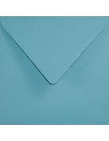 Koperta ozdobna gładka kolorowa ekologiczna kwadratowa K4 15,3x15,3 NK Woodstock Azzurro niebieska 110g
