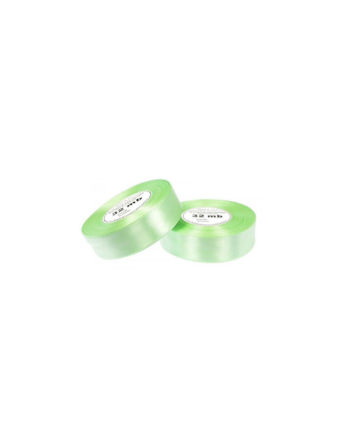 25mm WS8072 Wstążka satynowa jasna zielona 32mb 25mm WS8072 Wstążka satynowa jasna zielona 32mb