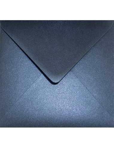 Koperta ozdobna perłowa metalizowana kwadratowa K4 15,3x15,3 NK Aster Metallic Queens Blue granatowa 120g
