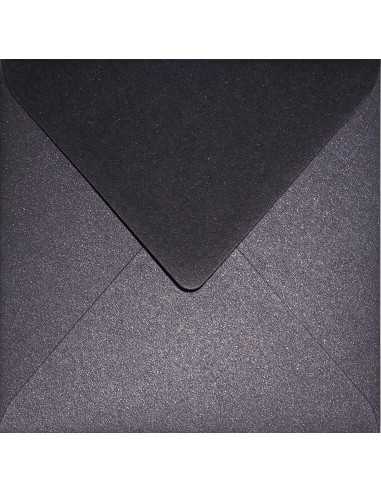 Koperta ozdobna perłowa metalizowana kwadratowa K4 15,3x15,3 NK Aster Metallic Black Cooper czarna z miedzianymi drobinkami 120g