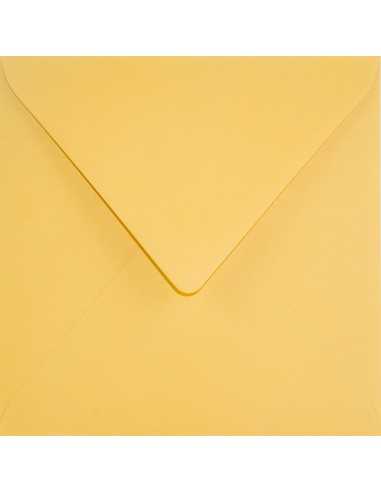 Koperta ozdobna gładka kolorowa ekologiczna kwadratowa K4 15,3x15,3 NK Keaykolour Indian Yellow ciemna żółta 120g