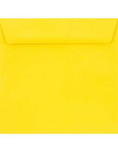 Koperta ozdobna gładka kolorowa kwadratowa K4 15,5x15,5 HK Burano Giallo Zolfo żółta 90g