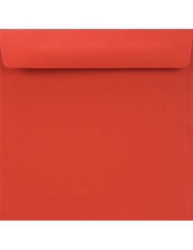 Koperta ozdobna gładka kolorowa kwadratowa K4 15,5x15,5 HK Burano Rosso Scarlatto czerwona 90g