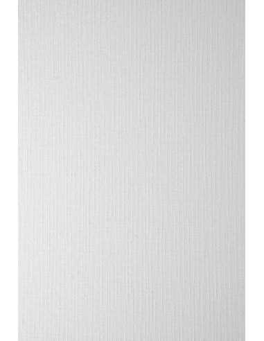 Papier ozdobny fakturowany Elfenbens 185g Linen 137 White Kratka biały 61x86 R100