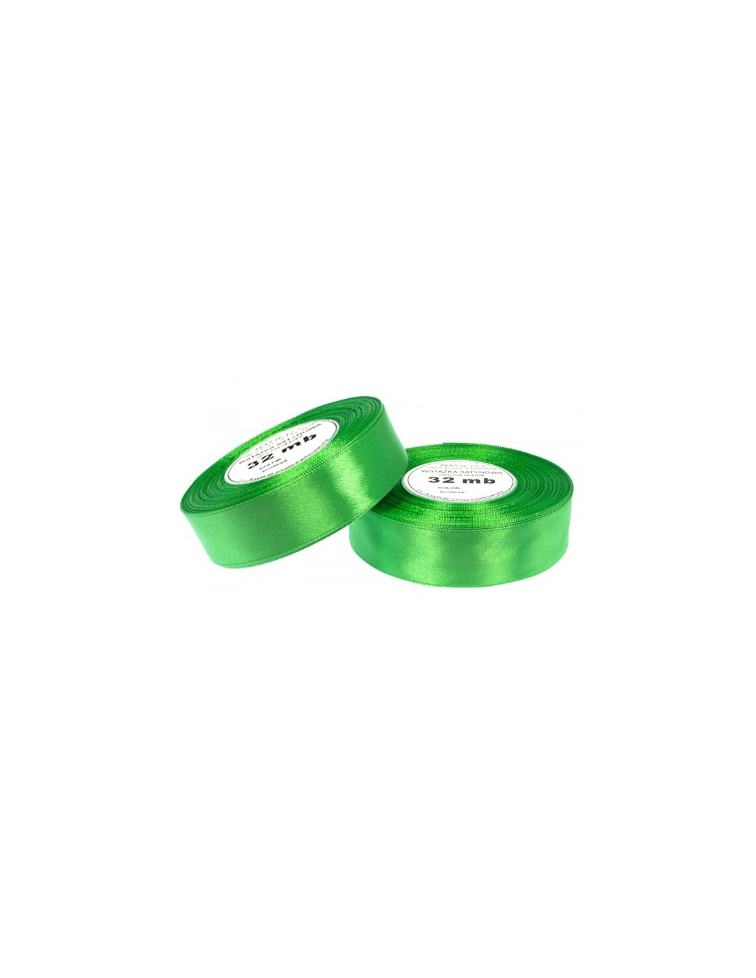 25mm WS8075 Wstążka satynowa zielona 32mb 25mm WS8075 Wstążka satynowa zielona 32mb