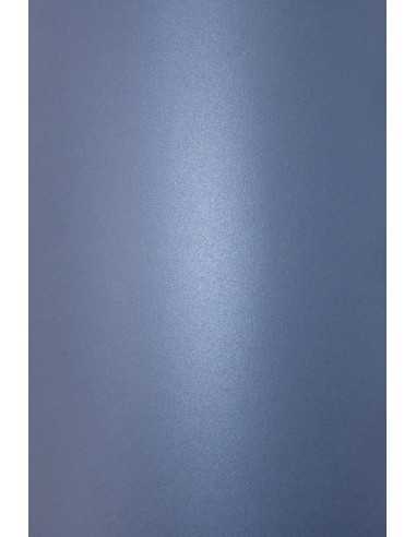 Papier ozdobny metalizowany perłowy Cocktail 290g Blue Angel ciemny niebieski pak. 10A4