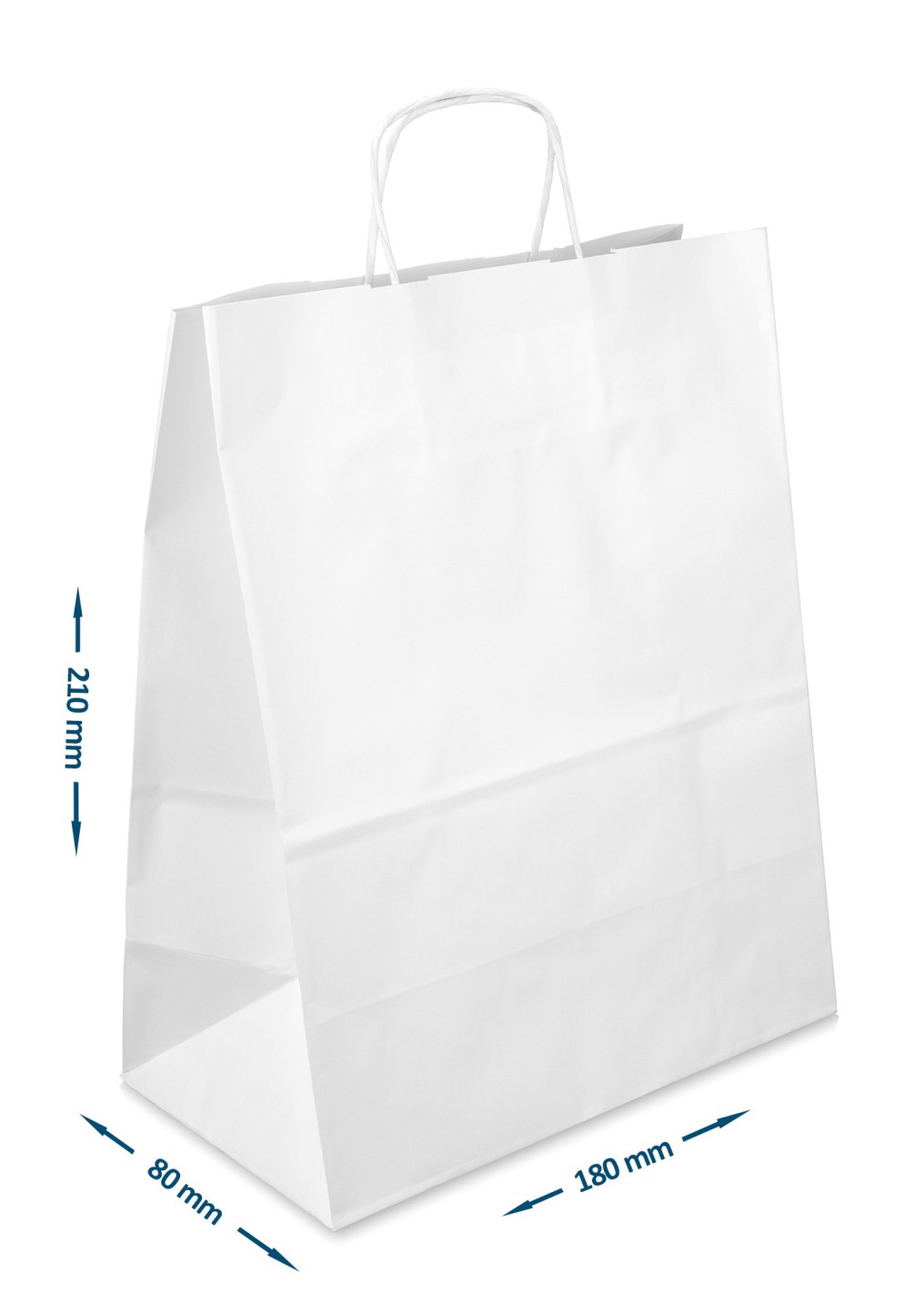 Torba Kraft biała 180x80x210mm 400szt. Torba Kraft biała 180x80x210mm 400szt.