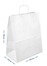 Torba Kraft biała 320x170x390mm 200szt.