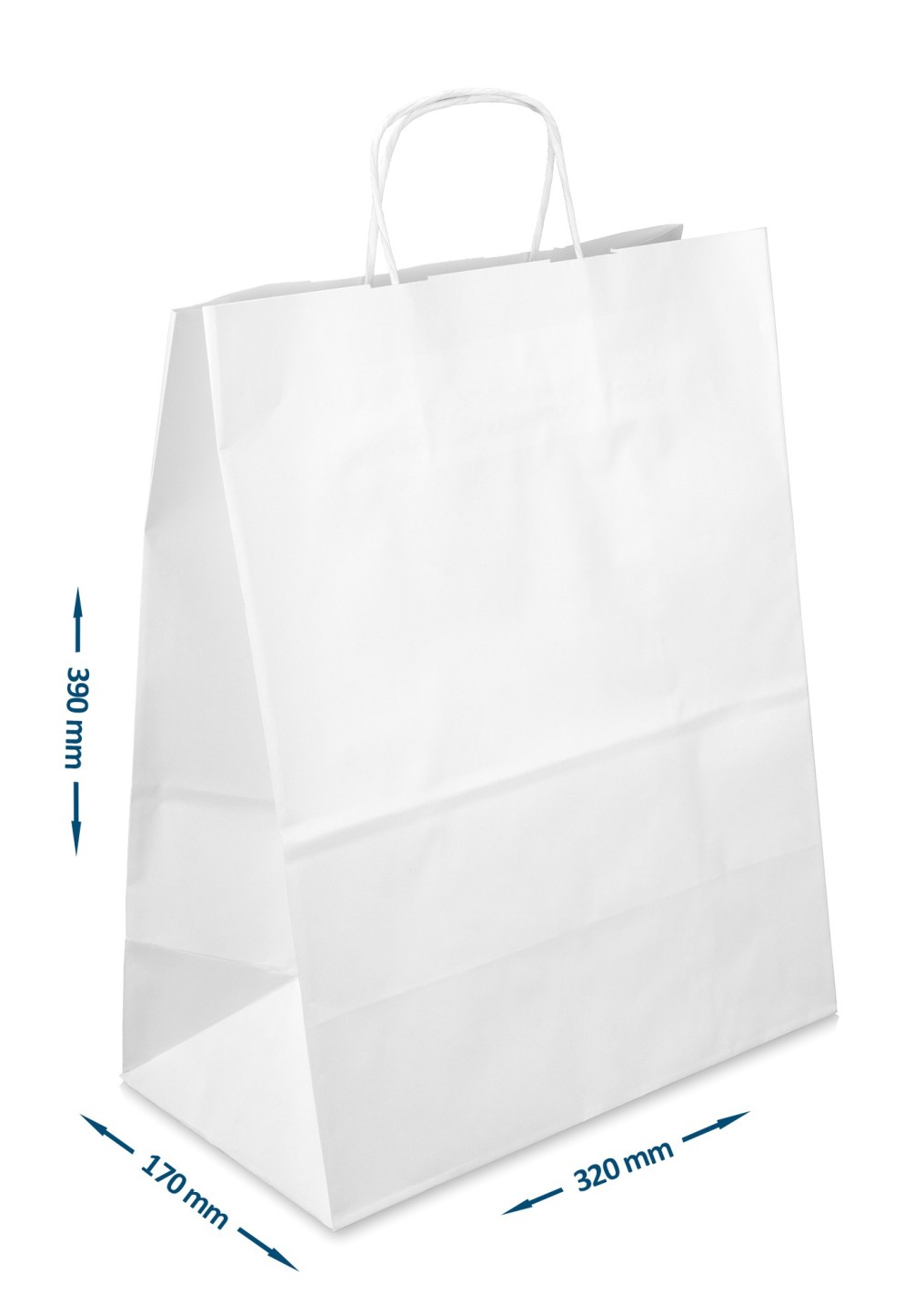 Torba Kraft biała 320x170x390mm 200szt.