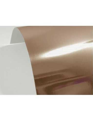 Papier ozdobny kolorowy jednostronnie lustrzany Mirror 320g Bronzo brązowy pak. 10A5