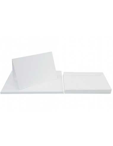 Zestaw papier ozdobny Lessebo 240g biały bigowany + koperta C6 Lessebo biała 25szt.