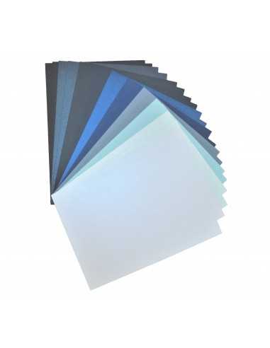 Zestaw papierów ozdobnych kolorowych niebieskich pak. 20A5