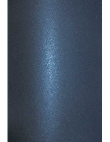 Papier ozdobny metalizowany perłowy Aster Metallic 250g Queens Blue granatowy pak. 10A5