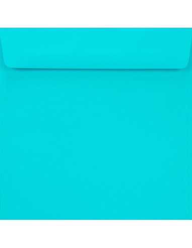 Koperta ozdobna gładka kolorowa kwadratowa K4 15,5x15,5 HK Burano Azzurro Reale niebieska 90g